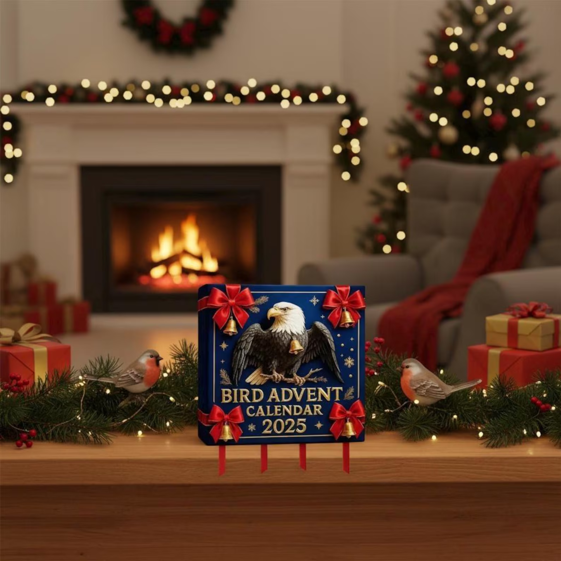 Bird Advent Calendar: 24 Christmas Figurines, Cute Bird keychain
