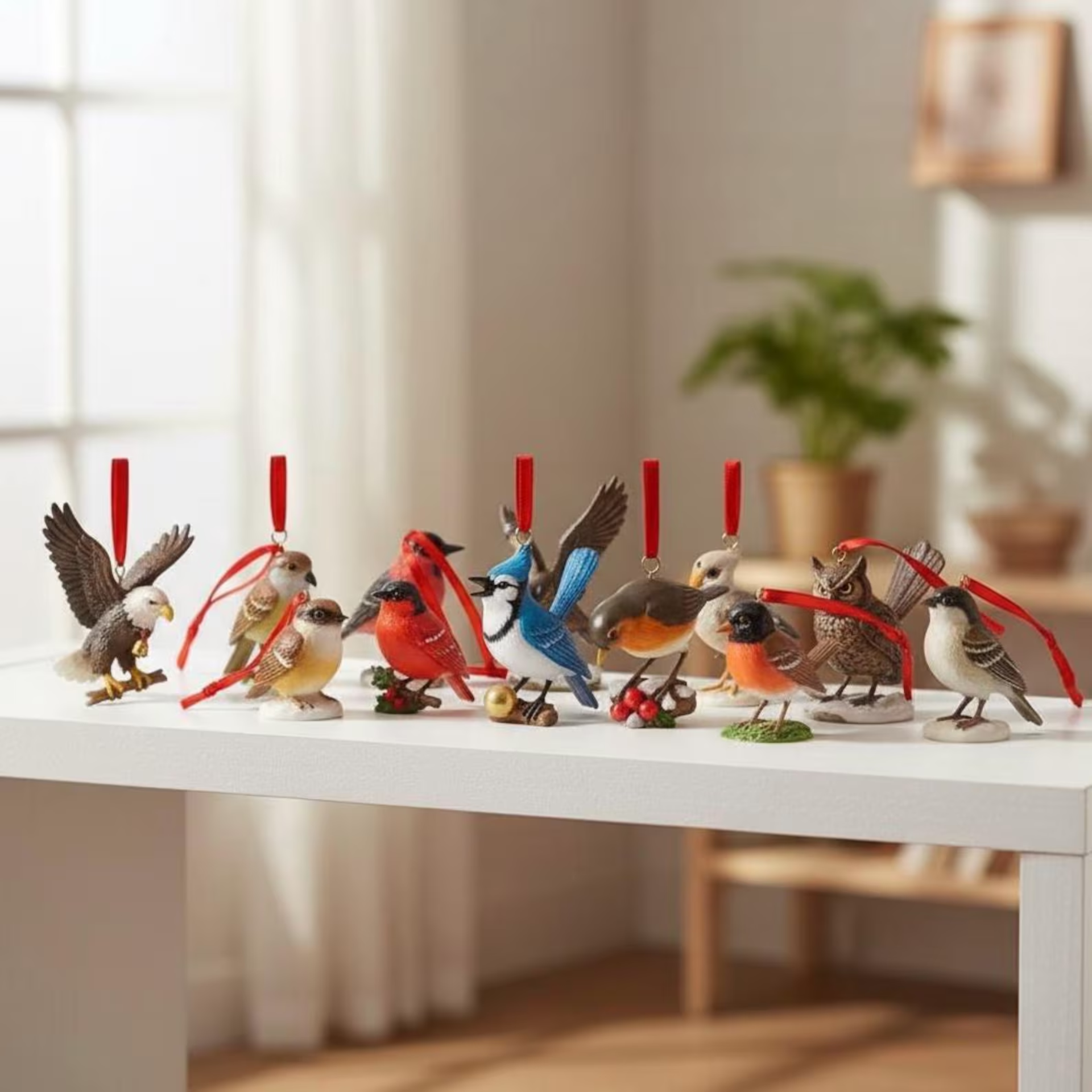 Bird Advent Calendar: 24 Christmas Figurines, Cute Bird keychain