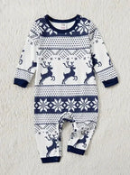 Family Christmas Pajamas set – Blue and White Reindeer Daily Delight